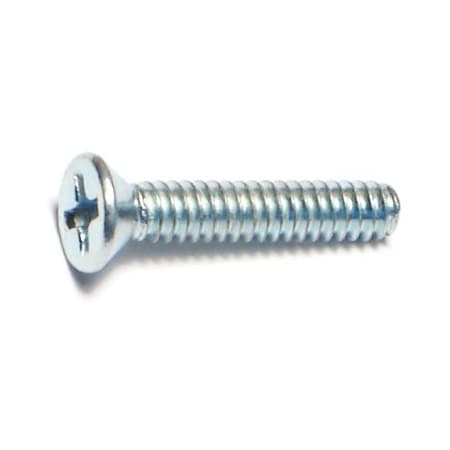 #6-32 X 3/4 In Phillips Flat Machine Screw, Zinc Plated Steel, 50 PK